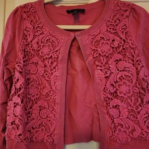 INC L Pink Cardigan Sweater